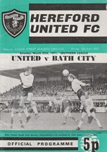Hereford United v Bath City 20-Mar-1971