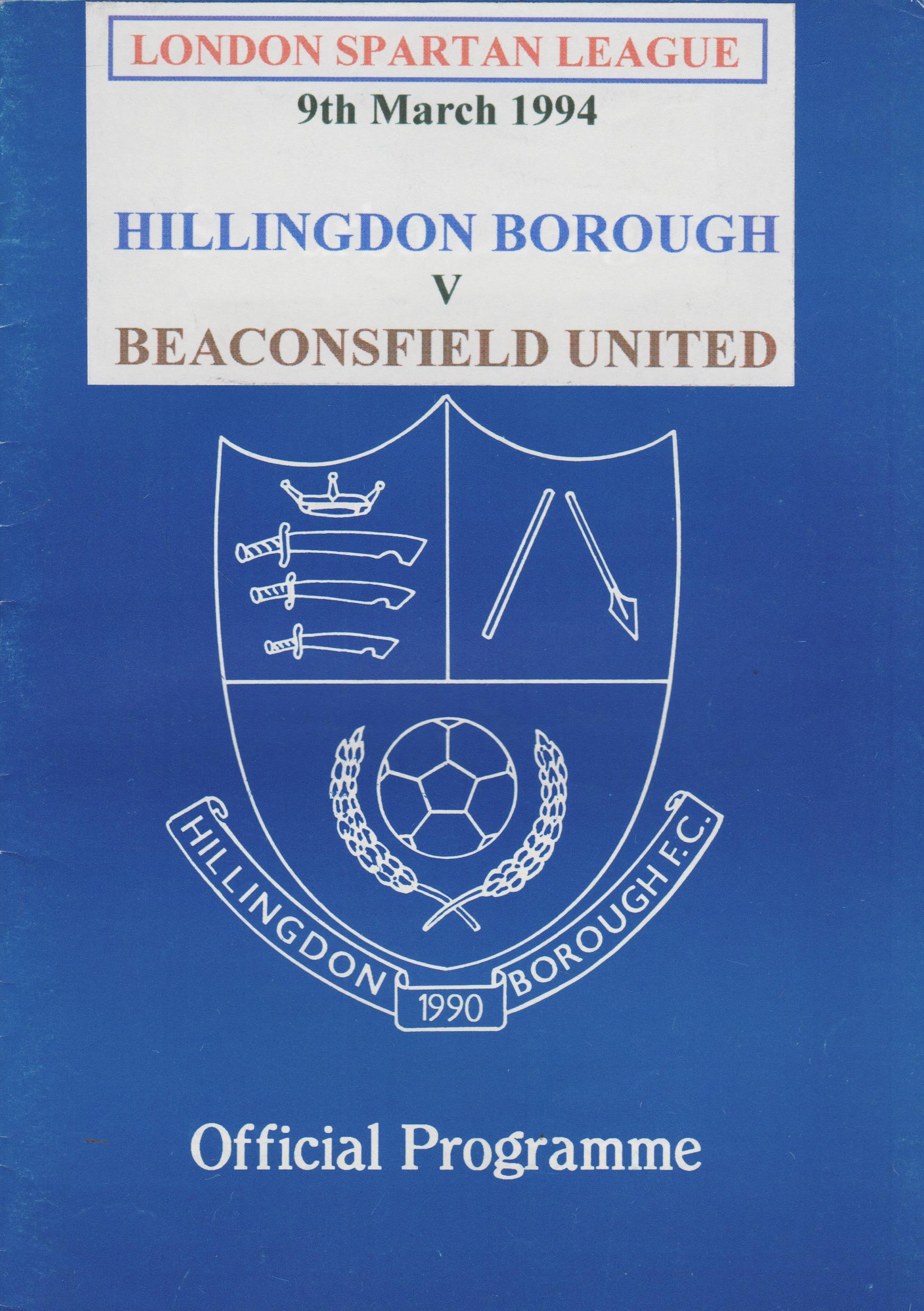 Hillingdon Borough v Beaconsfield United  09-Mar-1994