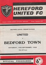 Hereford United v Bedford Town 14-Sep-1968