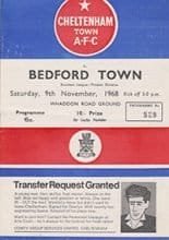 Cheltenham Town v Bedford Town 09-Nov-1968