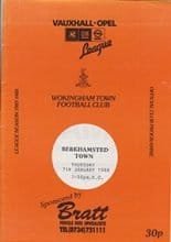 Wokingham Town v Berkhamsted Town 07-Jan-1988