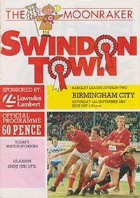 Swindon Town v Birmingham City 12-Sep-1987