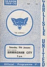 Carlisle United v Birmingham City 17-Jan-1970