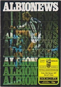 West Bromwich Albion v Birmingham City 18-Feb-1977