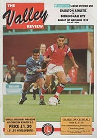 Charlton Athletic v Birmingham City 01-Nov-1992