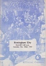 Leyton Orient v Birmingham City 22-Dec-1962