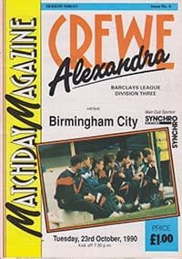 Crewe Alexandra v Birmingham City 23-Oct-1990