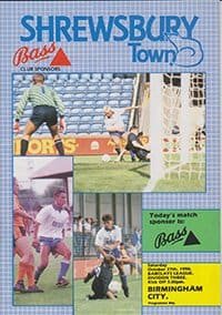 Shrewsbury Town v Birmingham City 27-Oct-1990