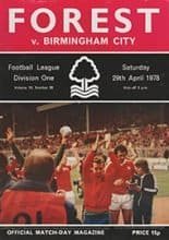 Nottingham Forest v Birmingham City 29-Apr-1978