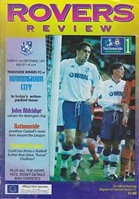 Tranmere Rovers v Birmingham City 02-Sep-1997