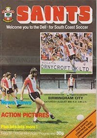 Southampton v Birmingham City 30-Aug-1980