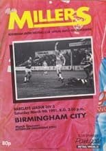 Rotherham United v Birmingham City 09-Mar-1991
