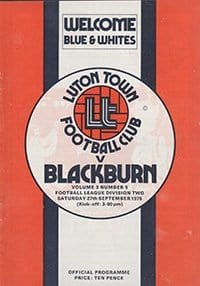 Luton Town v Blackburn Rovers 27-Sep-1975