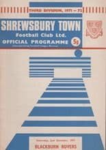 Shrewsbury Town v Blackburn Rovers 02-Oct-1971
