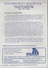Chesterfield v Blackpool 17-Feb-1987