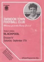 Swindon Town v Blackpool 17-Sep-1983