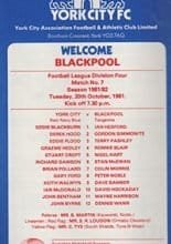York City v Blackpool 20-Oct-1981