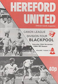 Hereford United v Blackpool 24-Nov-1984