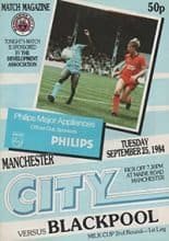 Manchester City v Blackpool 25-Sep-1984