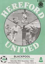 Hereford United v Blackpool 26-Nov-1983