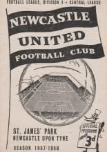 Newcastle United v Blackpool  9-Nov-1957