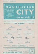 Manchester City Reserves v Blackpool Reserves 22-Oct-1960