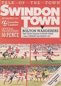 Swindon Town v Bolton Wanderers 24-Mar-1987
