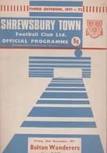 Shrewsbury Town v Bolton Wanderers 26-Nov-1971