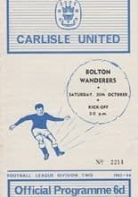 Carlisle United v Bolton Wanderers 30-Oct-1965