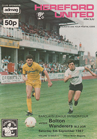 Hereford United v Bolton Wanderers 05-Sep-1987