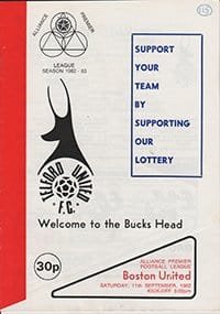 Telford United v Boston United 11-Sep-1982