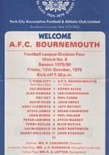 York City v AFC Bournemouth 12-Oct-1979