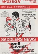 Walsall v AFC Bournemouth 14-Mar-1972