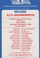 York City v AFC Bournemouth 16-Aug-1980