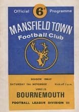 Mansfield Town v Bournemouth and Boscombe Athletic 19-Nov-1966