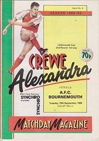 Crewe Alexandra v AFC Bournemouth 19-Sep-1989