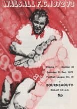 Walsall v AFC Bournemouth 23-Dec-1972