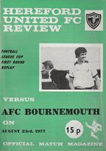 Hereford United v AFC Bournemouth 23-Aug-1977