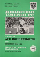 Hereford United v Bournemouth 26-Dec-1973