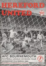 Hereford United v AFC Bournemouth 31-Mar-1982