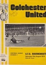 Colchester United v AFC Bournemouth 31-Aug-1974