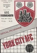 York City v AFC Bournemouth 06-Mar-1974