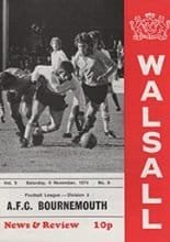 Walsall v AFC Bournemouth 09-Nov-1974