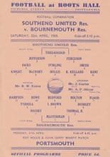 Southend United Reserves v Bournemouth Reserves 25-Apr-1959