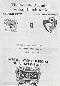 Exeter City Reserves v AFC Bournemouth Reserves 03-Mar-1993