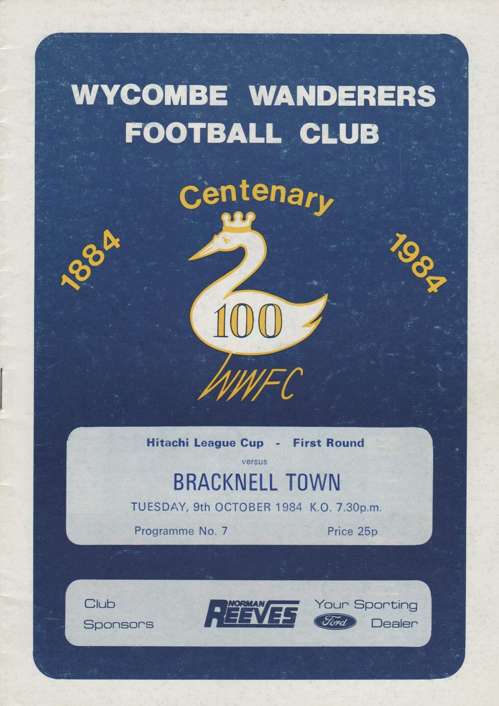 Wycombe Wanderers v Bracknell Town  09-Oct-1984