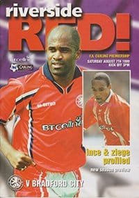 Middlesbrough v Bradford City 07-Aug-1999