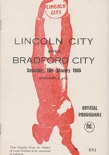 Lincoln City v Bradford City 16-Jan-1965