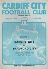 Cardiff City v Bradford City 19-Oct-1982