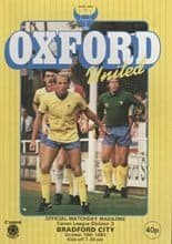 Oxford United v Bradford City 19-Oct-1983